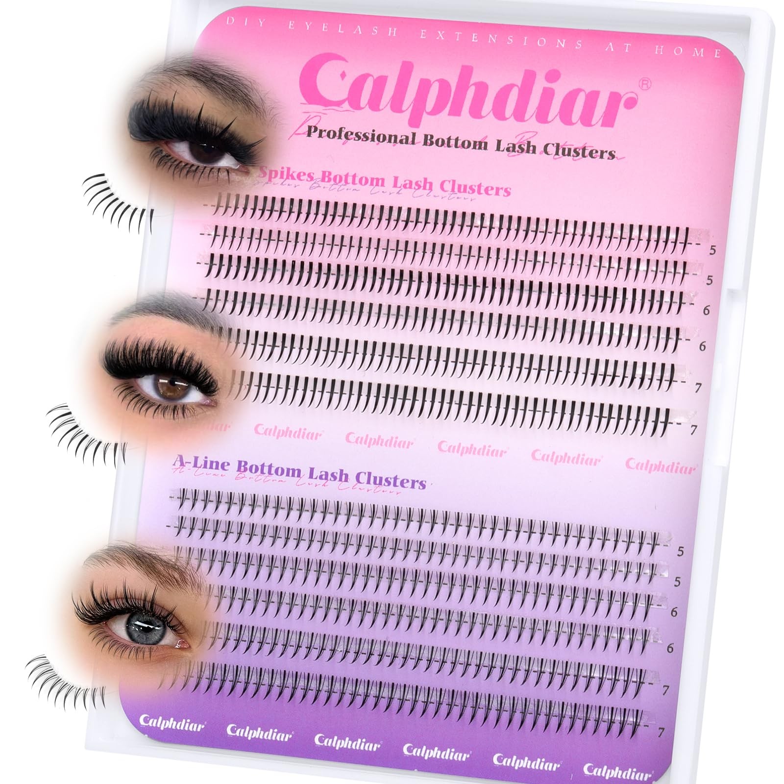 calphdiar Bottom Lashes Extension 552pcs Natural 1 count (Pack of 1), Black