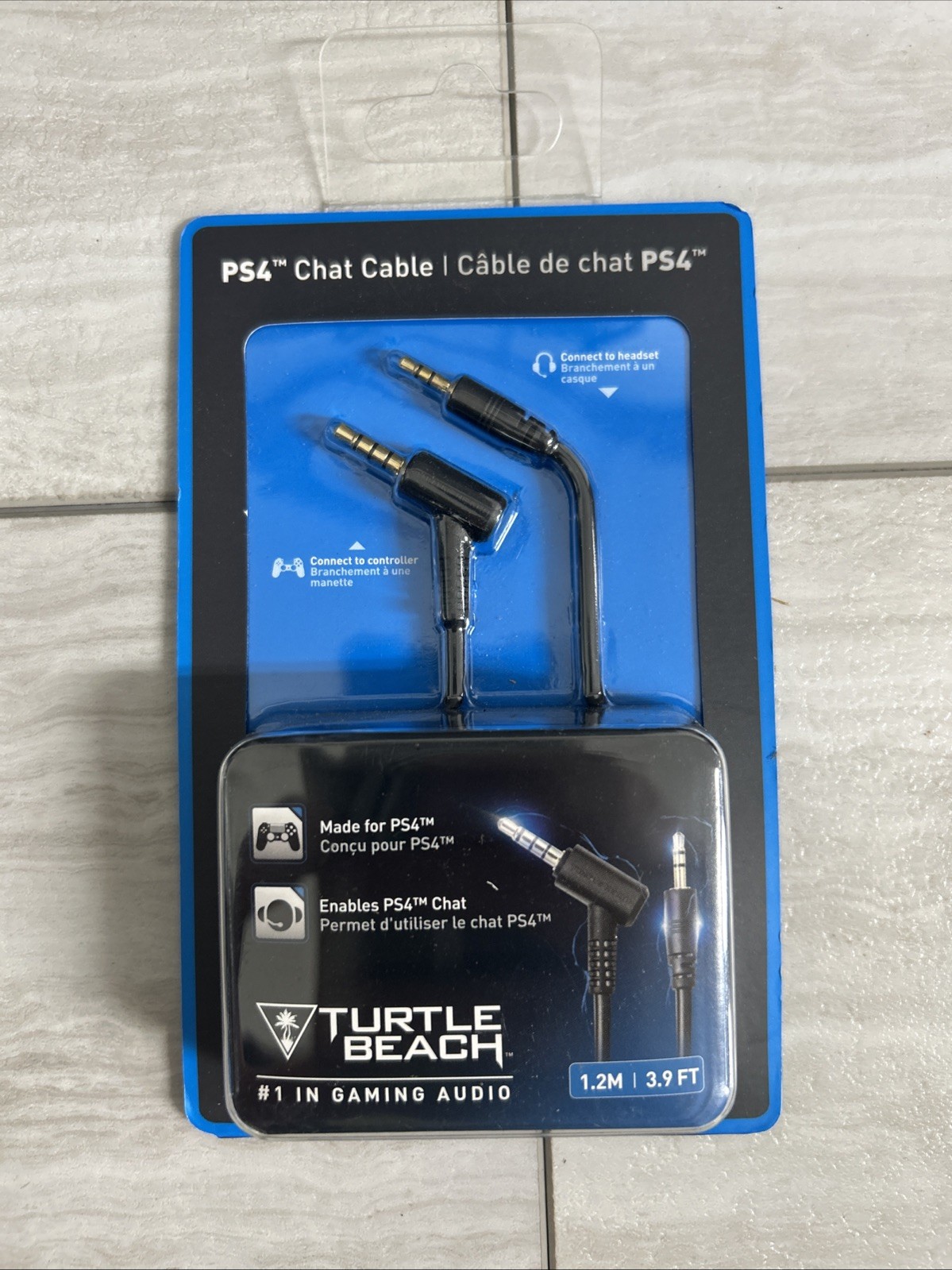 Turtle Beach PS4 Chat Cable 3.5mm to 2.5mm Headset Adapter 1.2m NIB Sealed