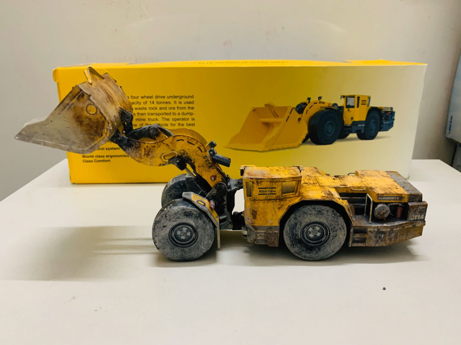 Atlas Copco Scooptram ST14 Underground Loader Muddy Edition 1/50 DieCast Model