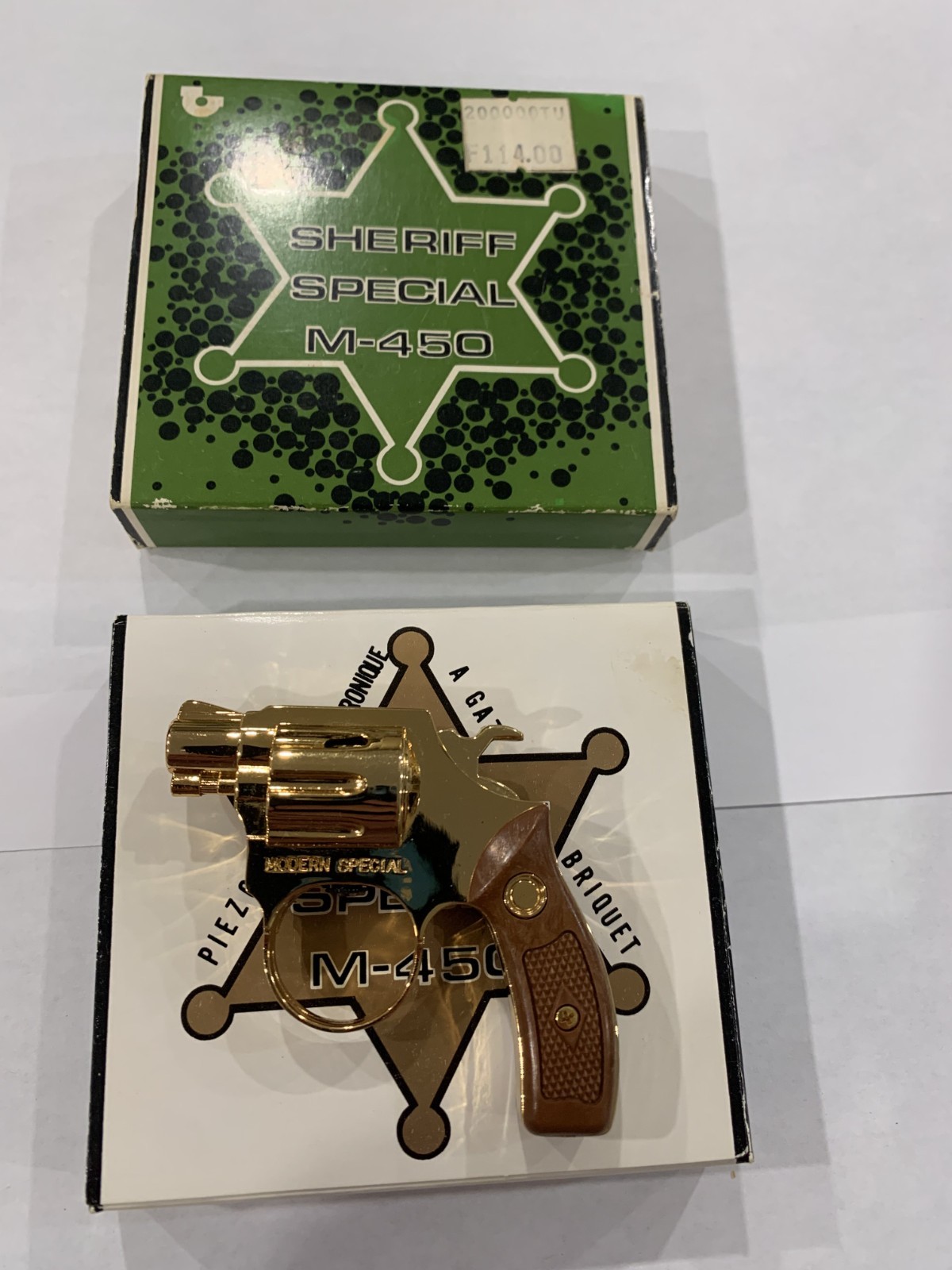 Modern Special M-450 Piezo Electric Gas Lighter, .38 Revolver in box!