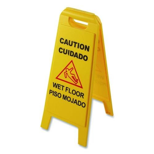 Carlisle Wet Floor Sign (English/Spanish), 11 x 25 x 25, Yellow