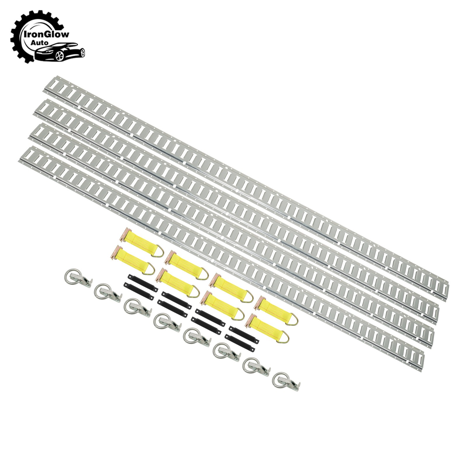 28 Piece 8' Galvanized E Track Rail Set Silver Finish For Large Cargo Trailers