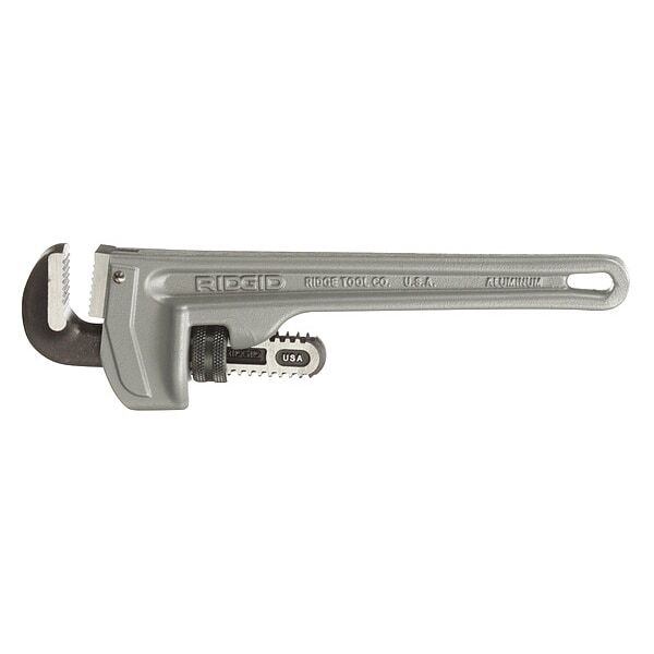 Ridgid 10" Aluminum Straight Pipe Wrench, Serrated, Tether Capable 31090