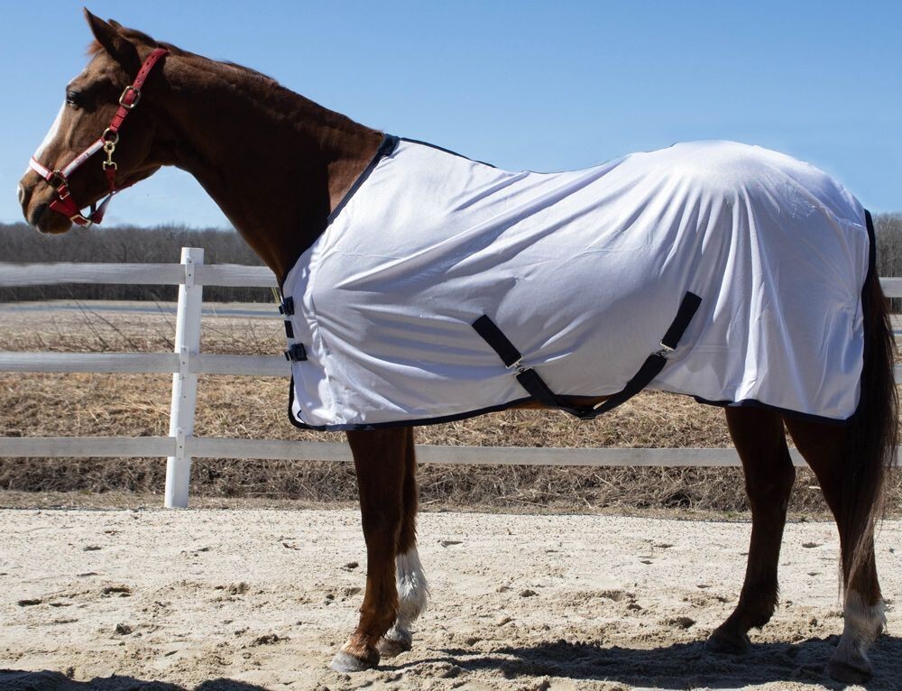Rugged Ride Soft Mesh Standard Neck Horse Fly Sheet with Leg Straps Sizes 74-96