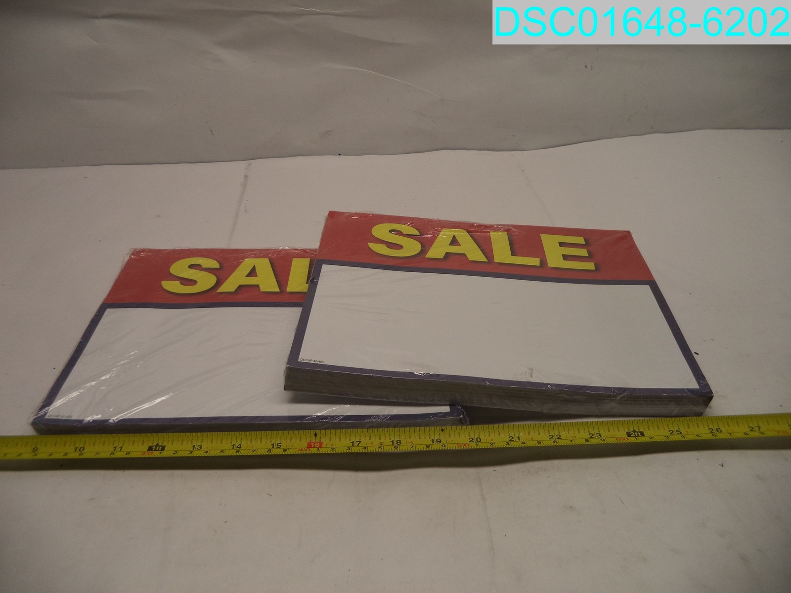 QTY=200: DECAP 40-455 11" X 8-1/2" Red Yellow And Blue Sale Price Retail Sign's