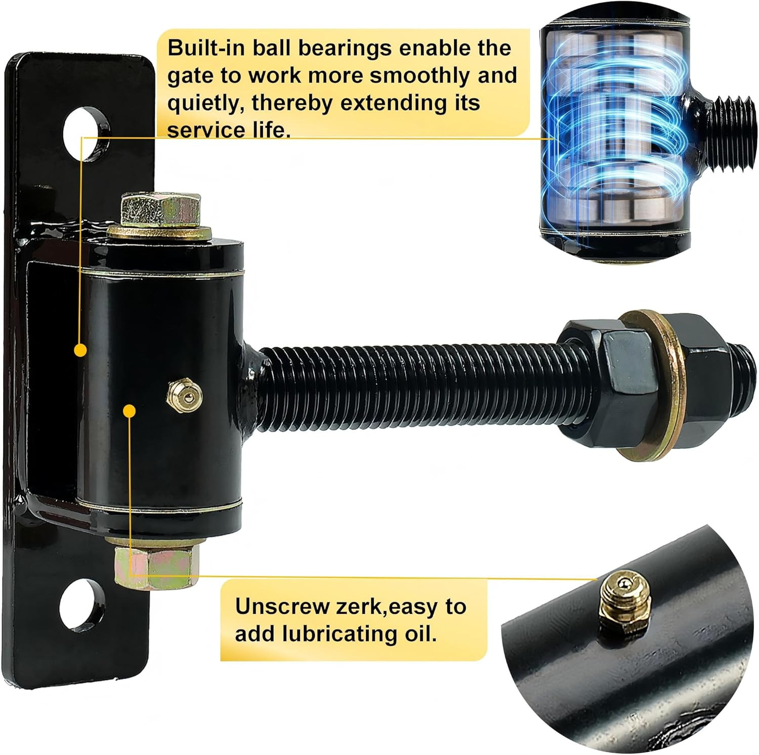 Heavy Duty T Bolt Gate Hinges, 700 LBS Capacity,Thickened Solid Steel | 2Pcs,Bui