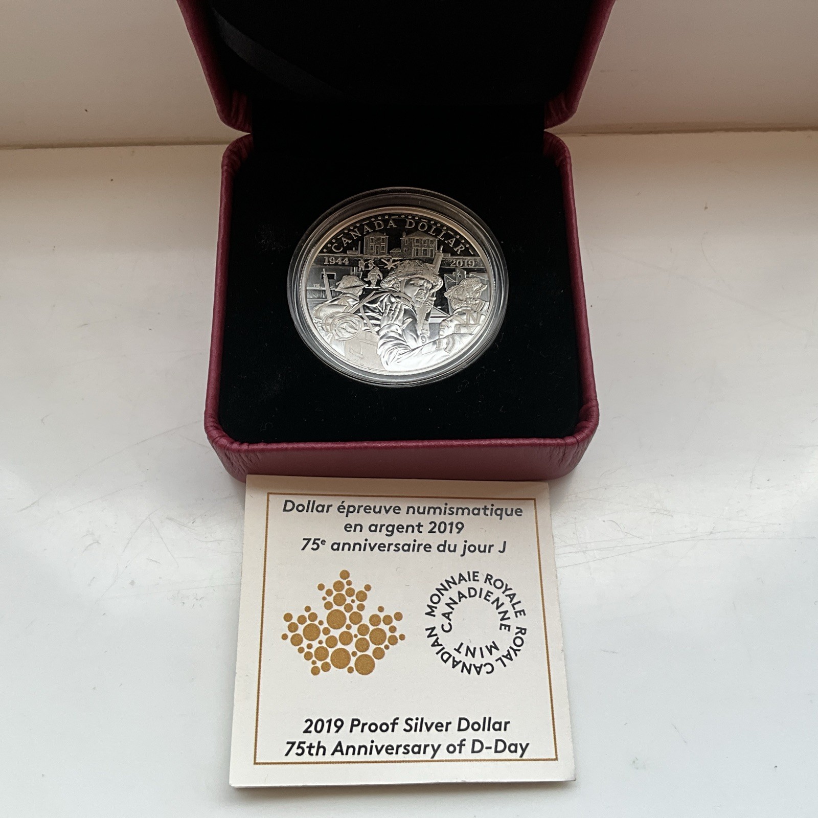 2019  Silver Dollar Proof  -  75th Anniversary of D-Day Canada
