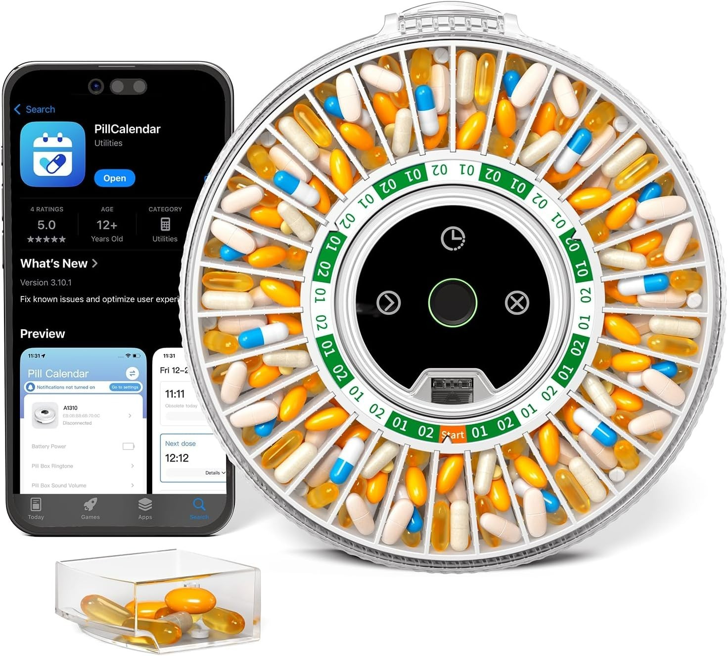 Betife Automatic Pill Dispenser for Elderly with Alarm – 31-Day