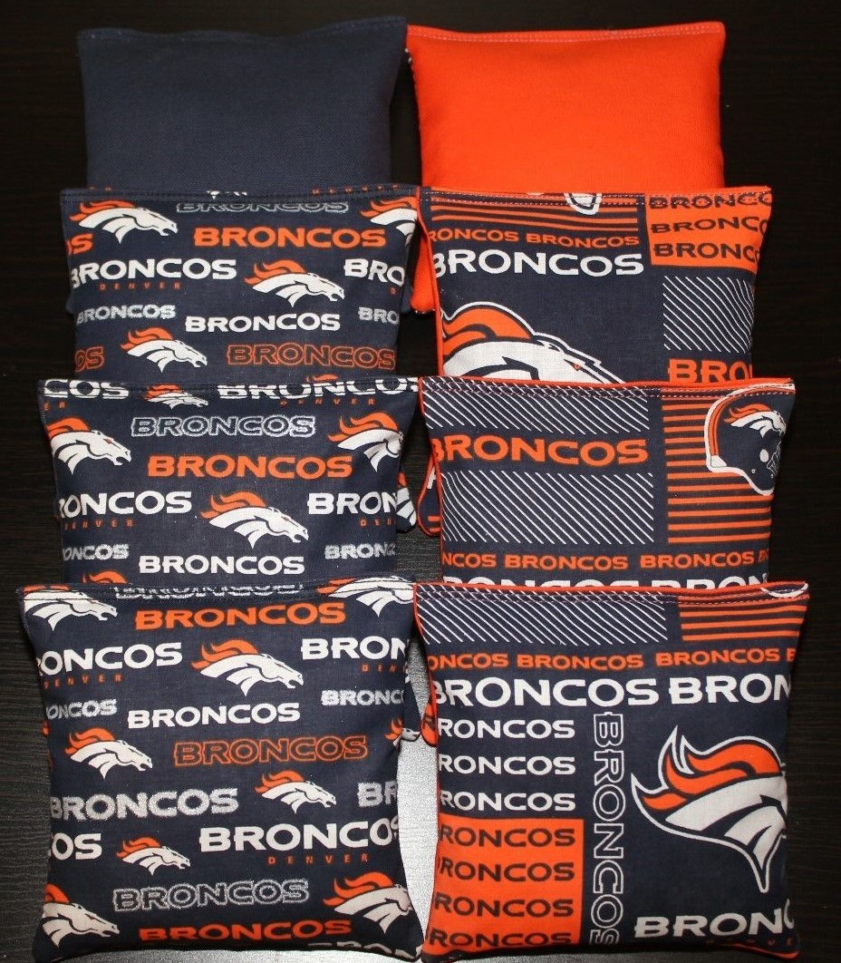 Denver Broncos Cornhole Bean Bags 8 ACA Regulation Corn Hole Bags Tailgate Toss
