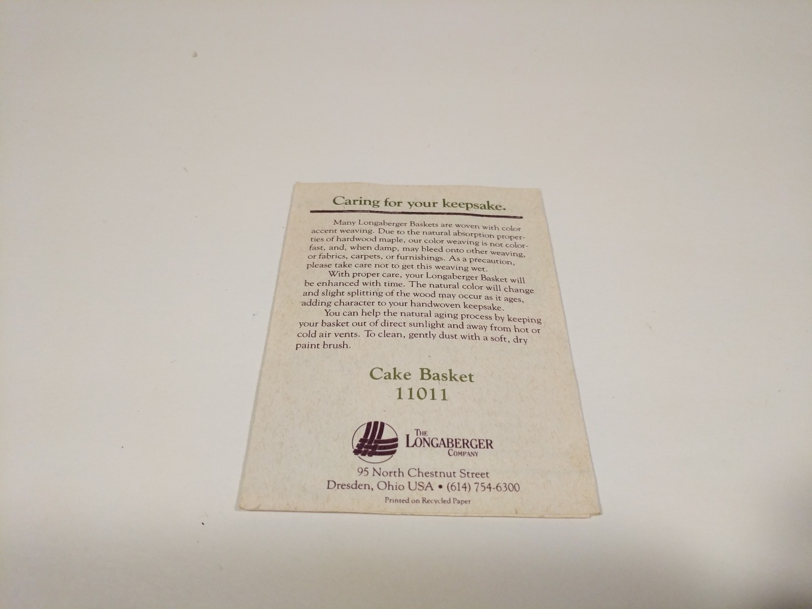 Longaberger Small Cake Basket 11011