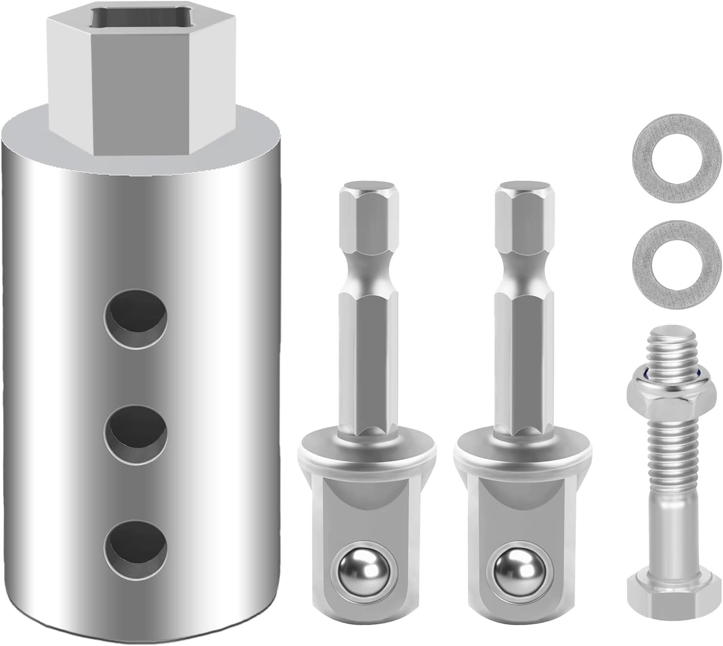 Heavy Duty Trailer Jack Drill Adapter with Cordless Drill, 1/2 to 1 Stainless St