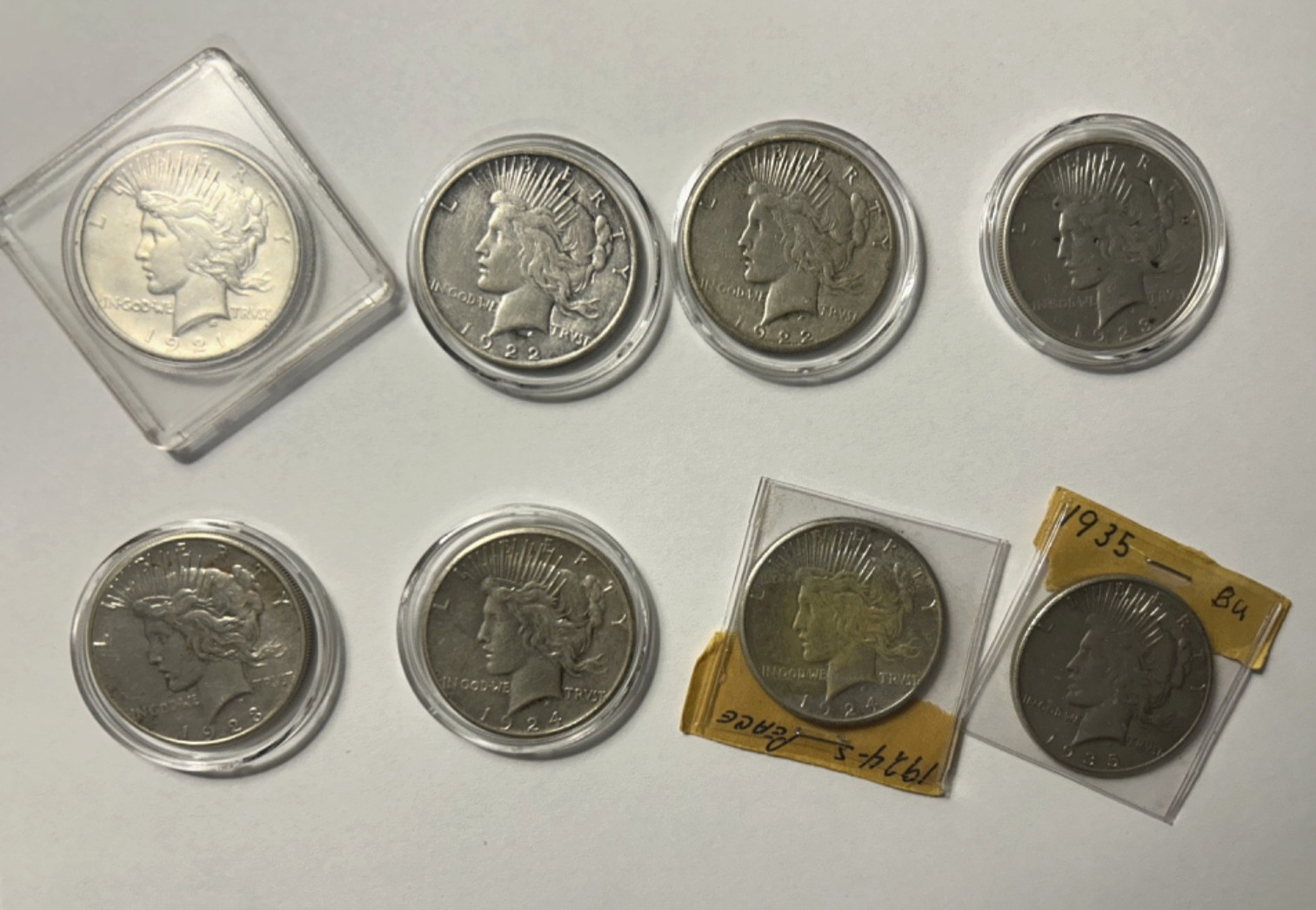 8 Better Date Peace Silver Dollars – 1921 through 1935