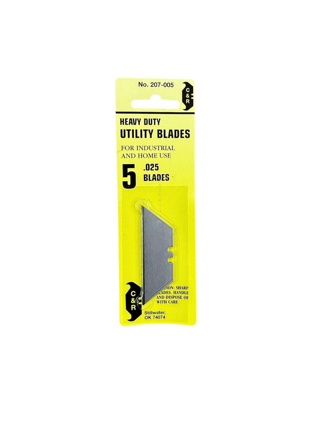 5 Pack Heavy Duty Utility Knife Blades | Standard 207-005 or Hook 208-005
