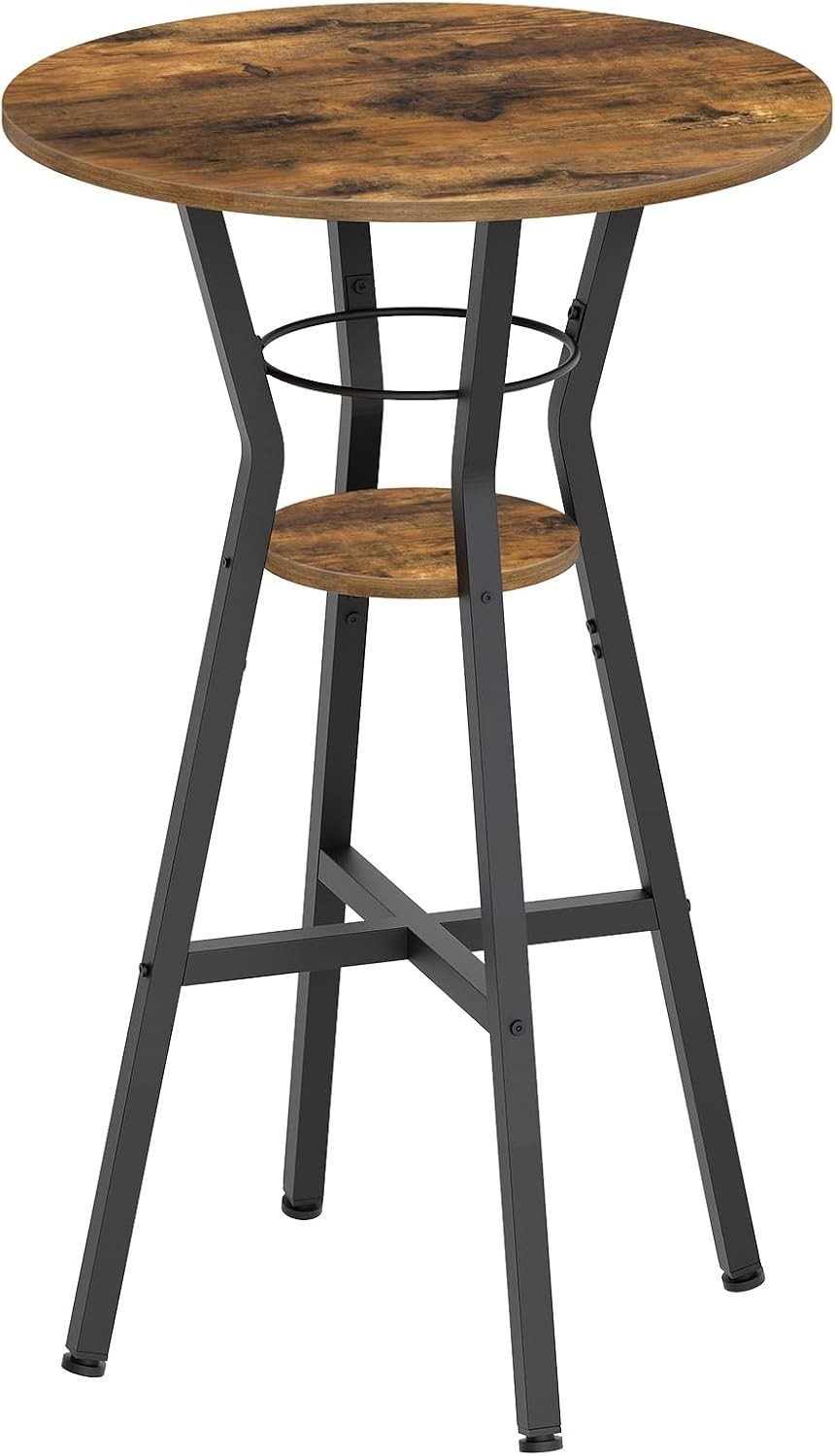 Round Bar Table, 2-Tier High Top & Counter Height Dining Table, for Bistro, P...