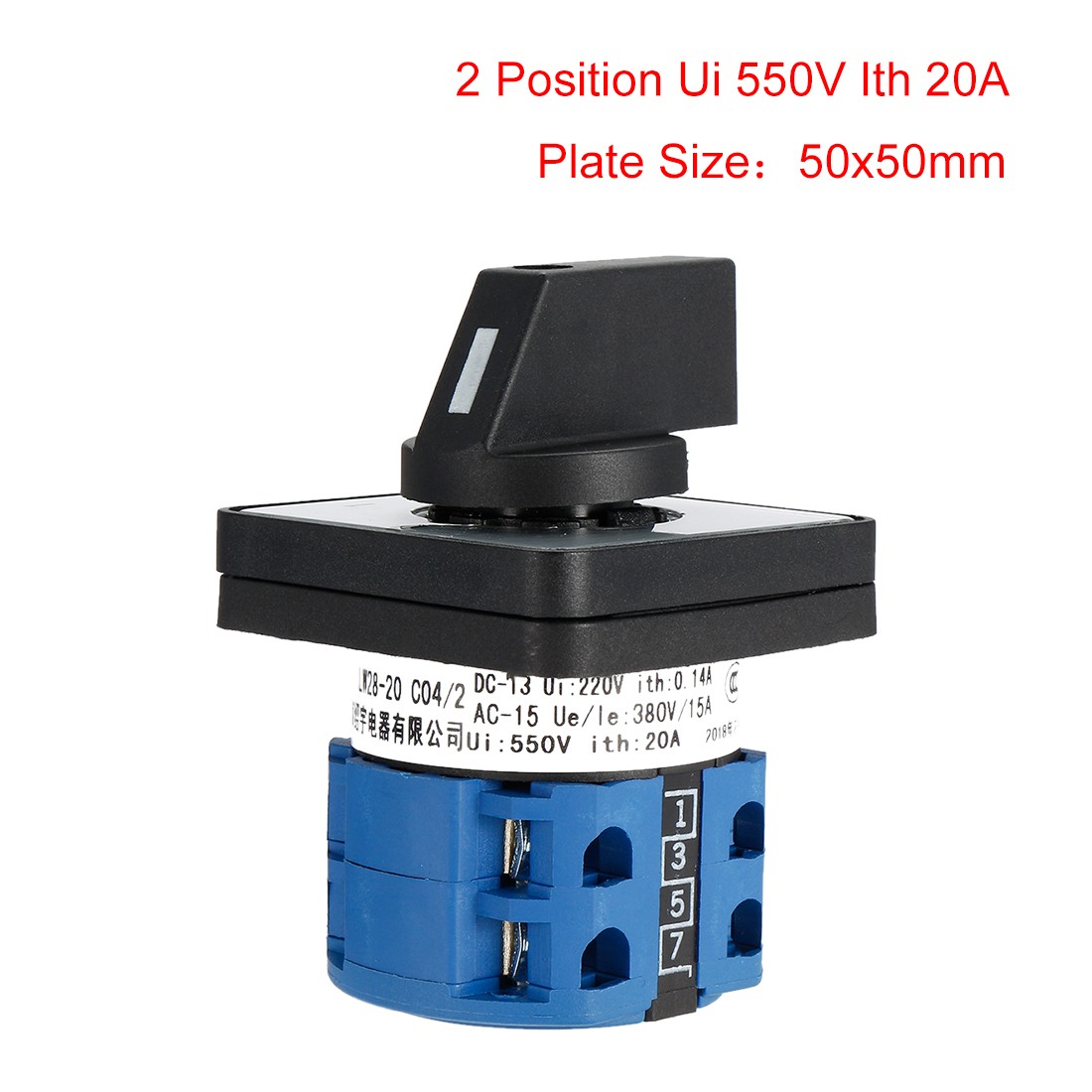 Changeover Switch 2 Place Rotary Selector Cam Switch 8 Terminal Latching