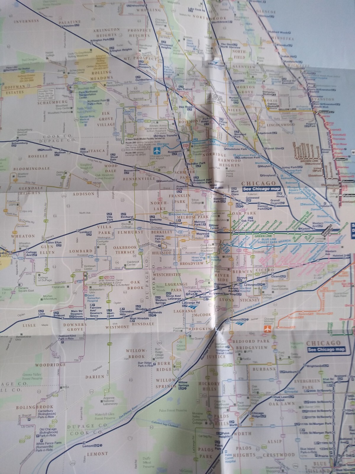 NEW 2016 ChicagoTransitAuthority CTA subwayMetra Train Pace Bus System Map Guide