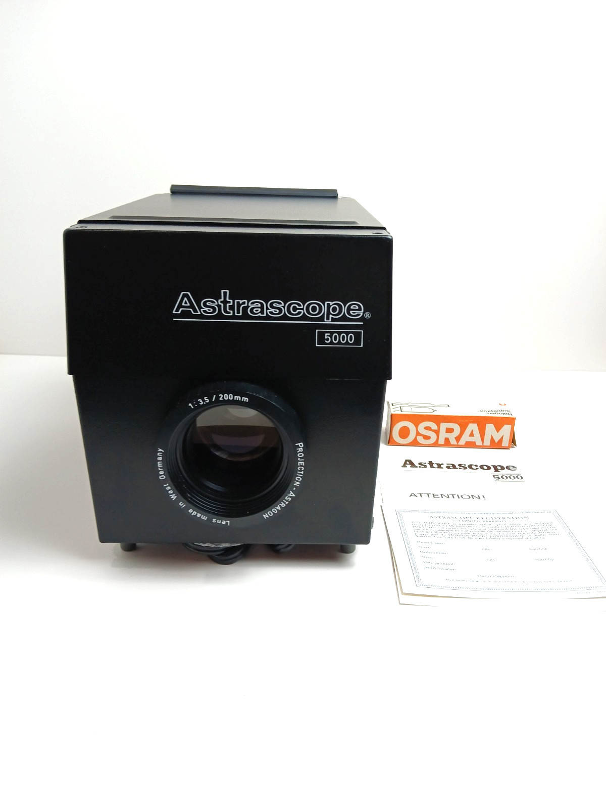Vintage German Astrascope 5000 Image Enlargement Opaque Projector With New Bulb