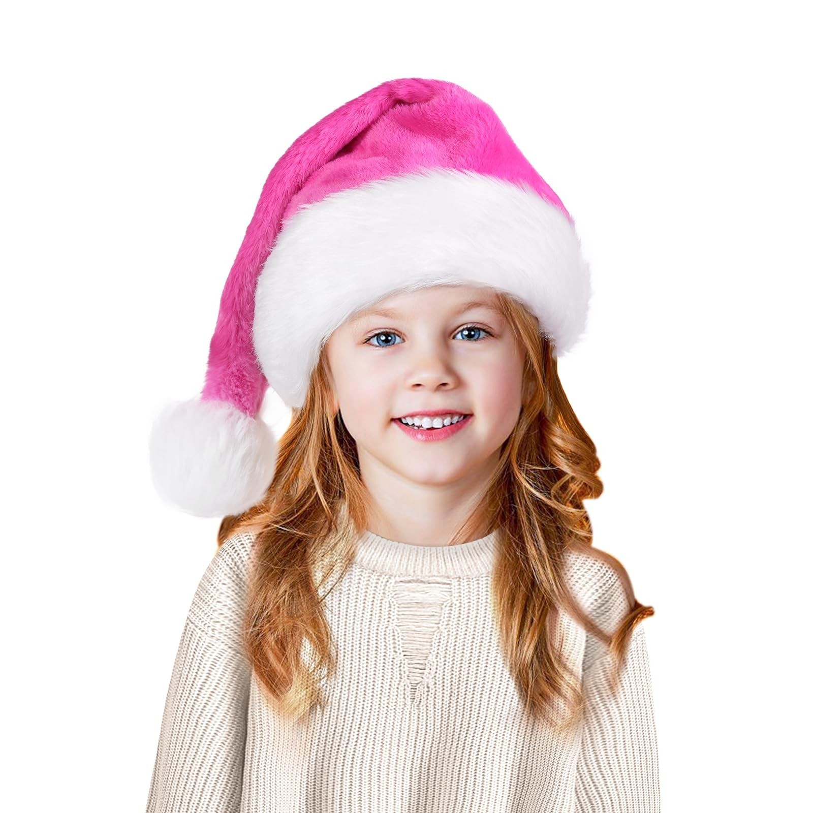 Santa Hats for Kids, Unisex Velvet Touch Comfort Christmas Hats for New Year ...