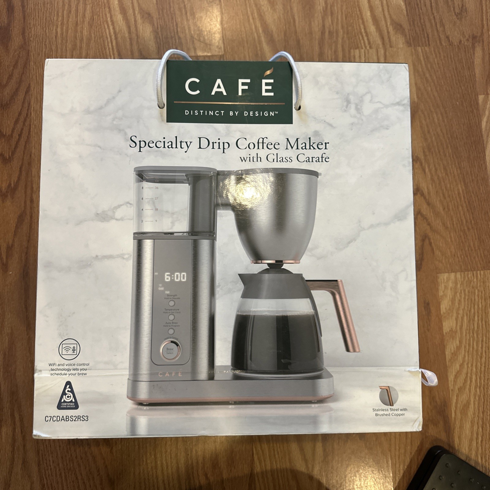 CAFE Specialty Drip Coffee Maker with Glass Carafe Stainless Steel