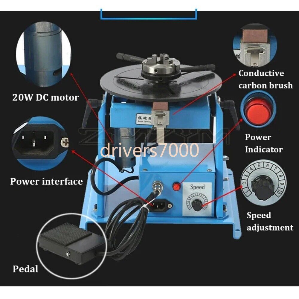 10KG Rotary Welding Positioner Turntable 220V High Positioning Accuracy