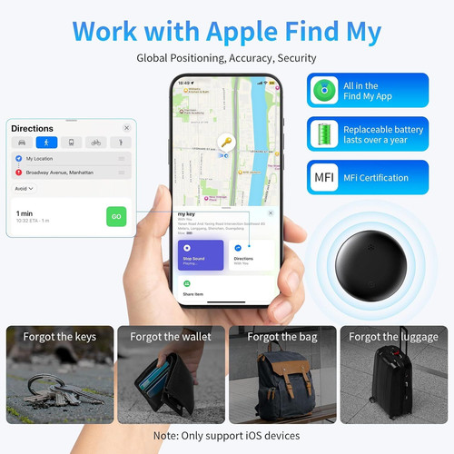 FIDECO Tracker Tag-4 Pack, Luggage for Suitcases, Bluetooth Tracker...