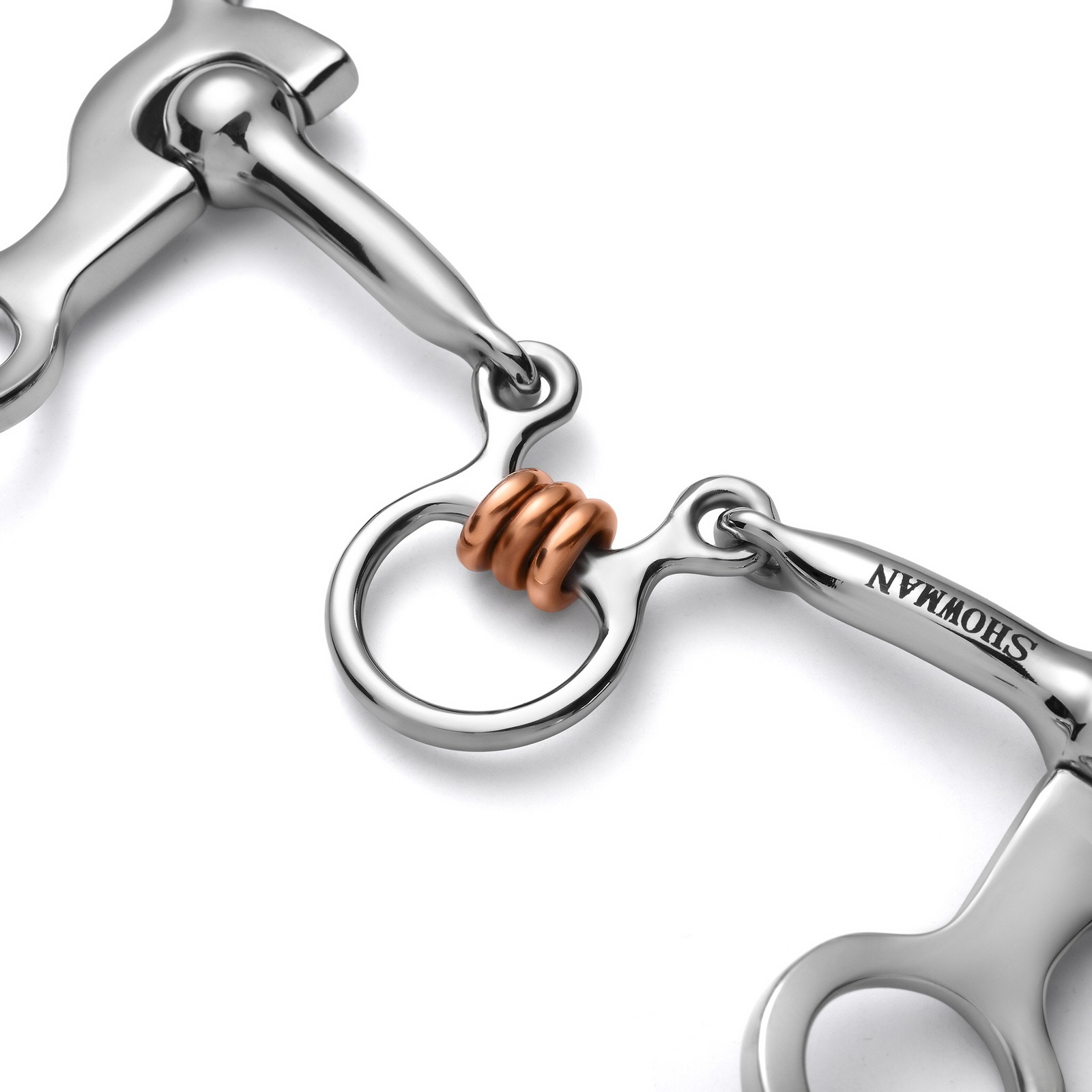 Showman S Shank Bit w/ Three Piece Jointed Copper Rollers