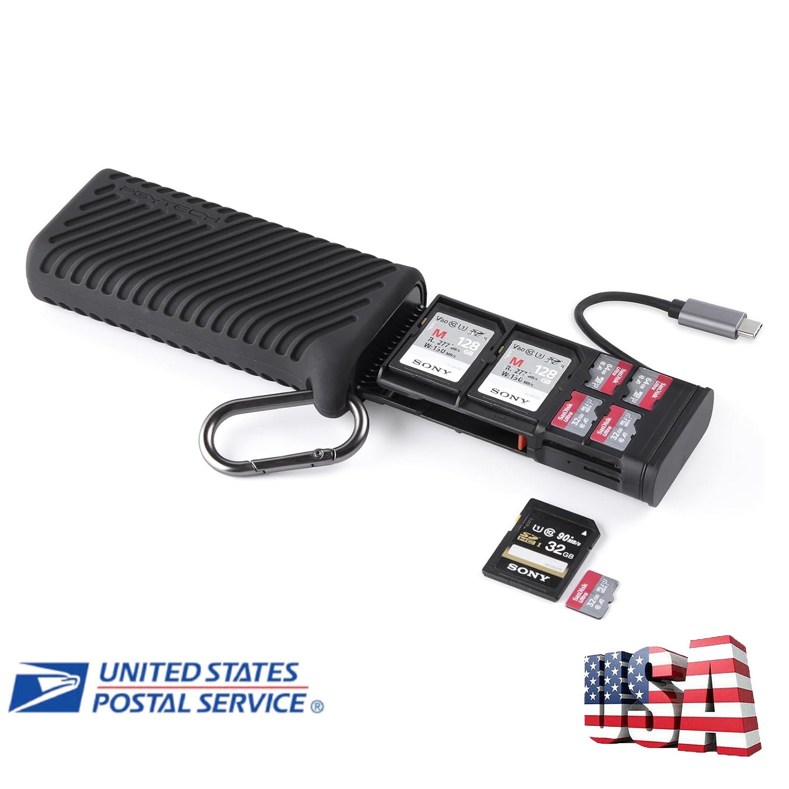 PGYTECH USB3.1 2-in-1 SD Card Reader Adapter & Memory Card Case for Camera Drone