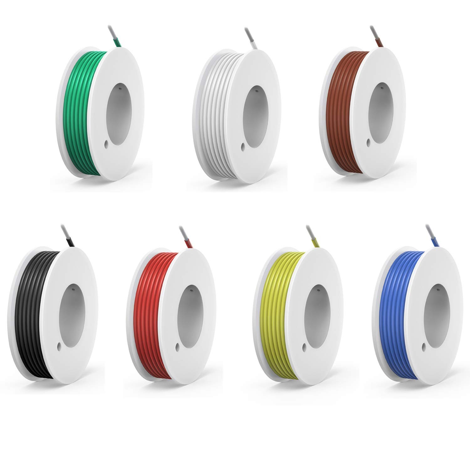 22 awg Silicone Electrical Wire Cable 7 Colors (26ft 22awg-Stranded, 7