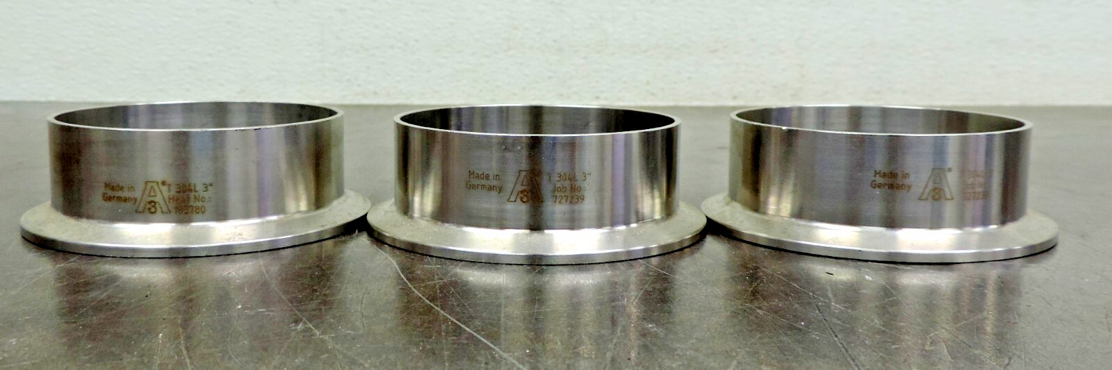Advanced Fittings Flange Adapter Fitting Stainless Steel  3" T  304L  Lot of 3