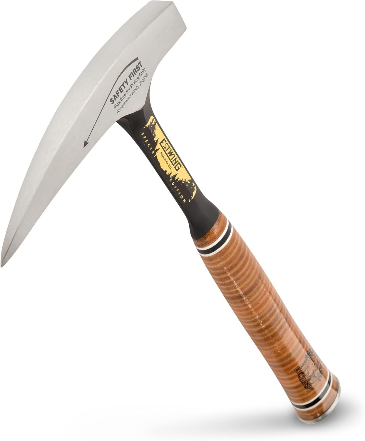 Special Edition Rock Pick - 22 Oz Geology Hammer with Pointed Tip & Genuine Leat