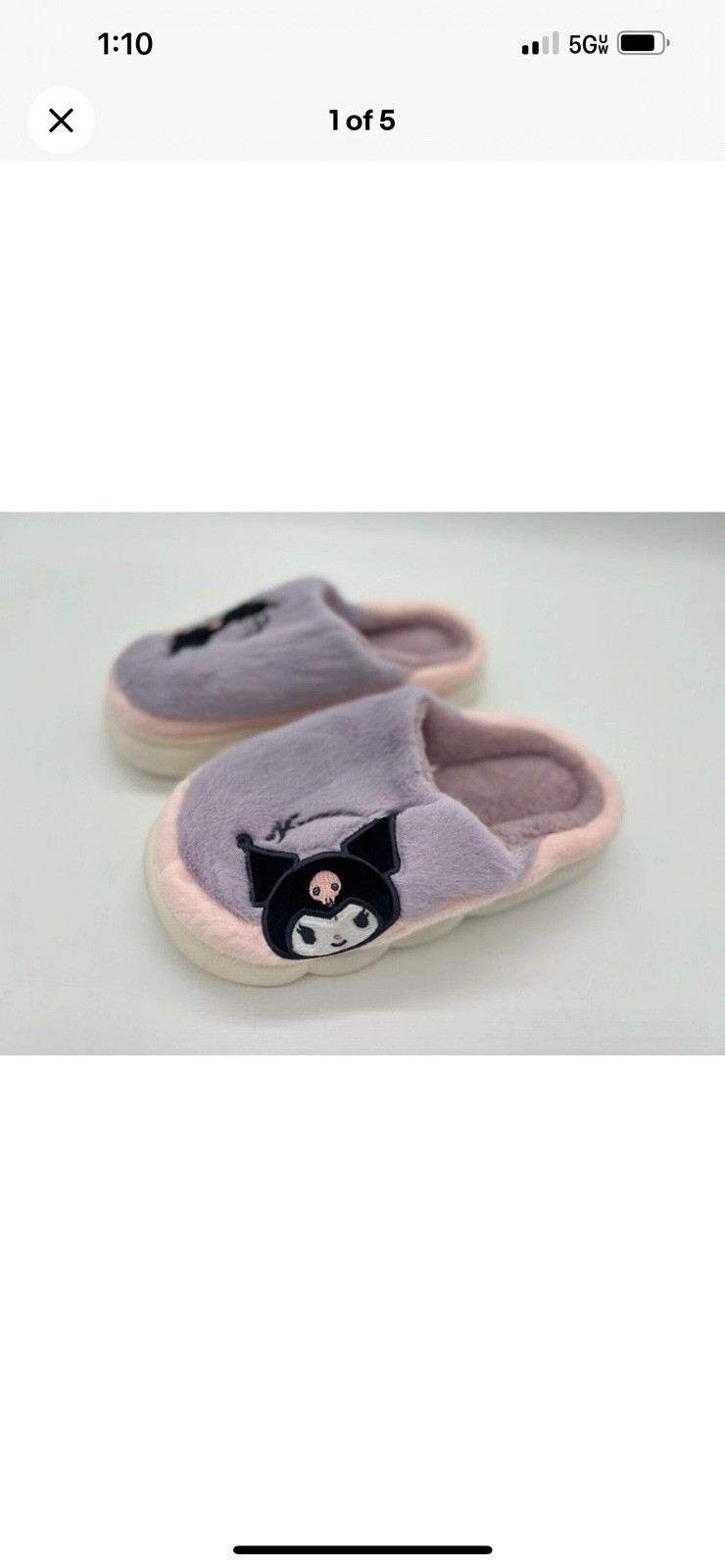 Pareks Cute Cartoon Plush Slippers Women New Winter Non-Slip Sz 7