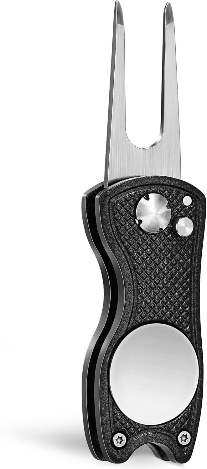Durable All-Metal Golf Divot Repair Tool with Pop-Up Feature & Marker – 2-6 Sets