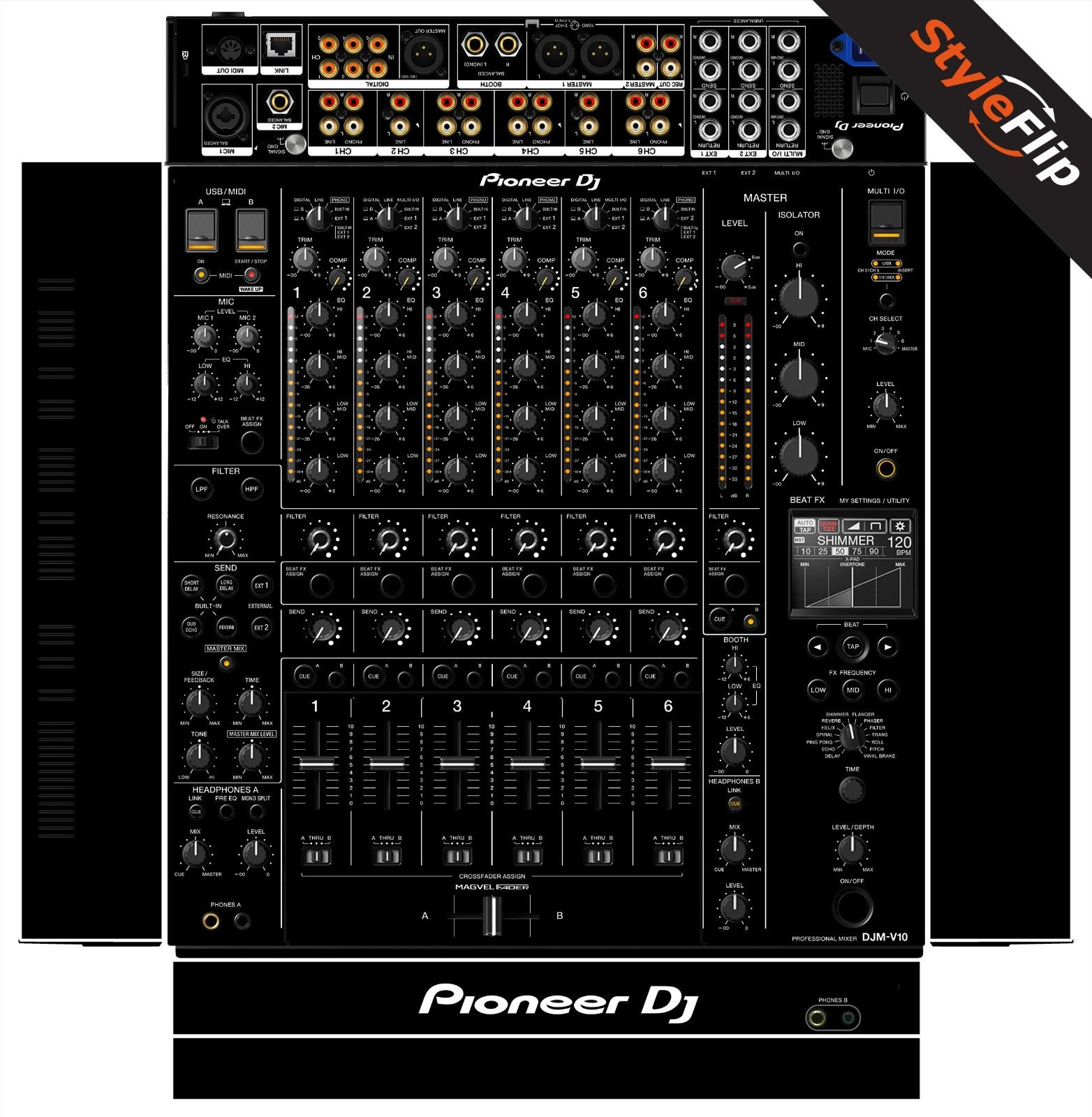 Pioneer DJM-V10 Skin | Black | Protective Decal | StyleFlip