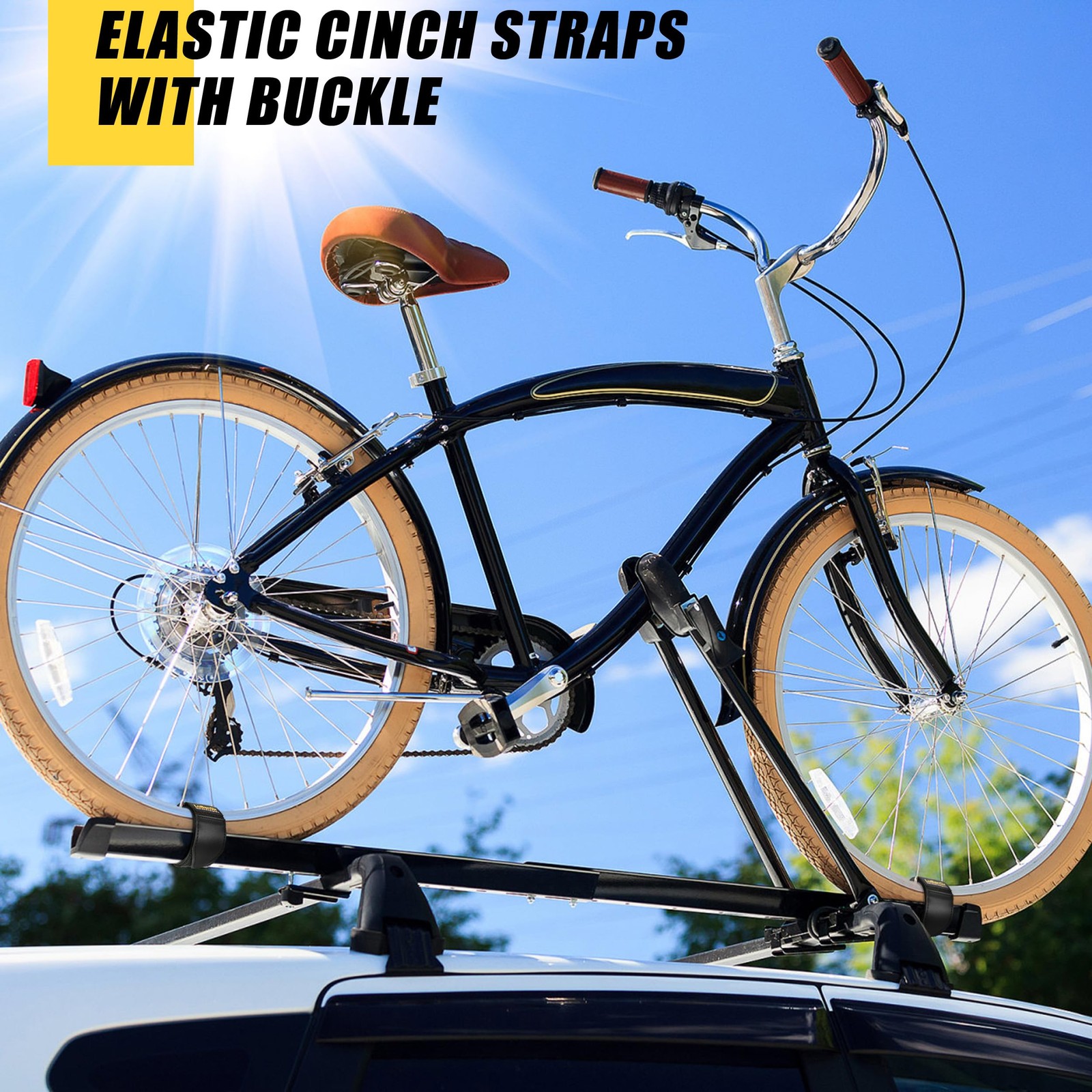 Cinch Straps 2"x18" 6-Pack Elastic Hook & Loop with Buckle for Storage & Orga...