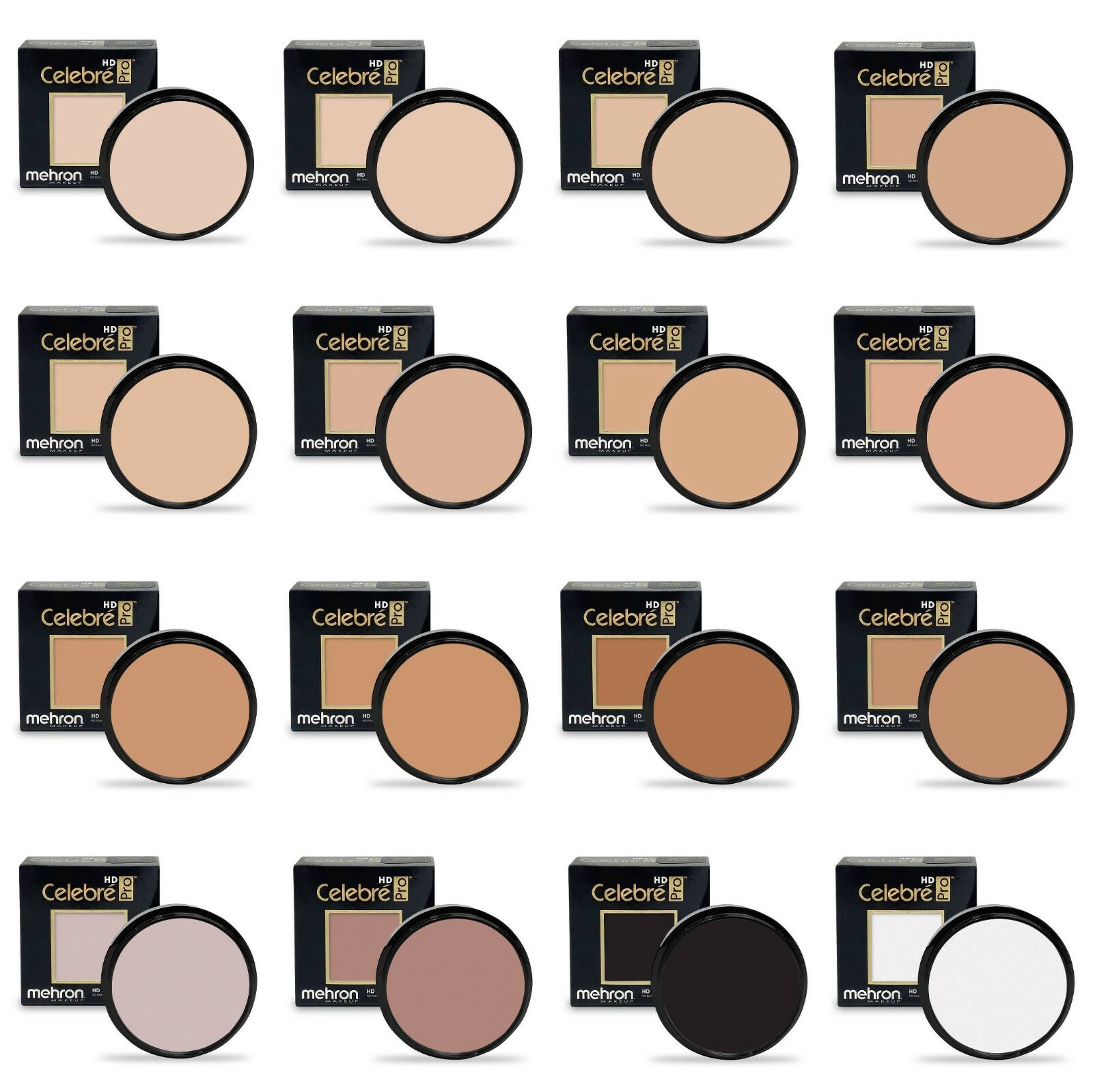 MEHRON CELEBRE PRO-HD CREAM THEATRICAL STAGE FILM FOUNDATION FACE & BODY MAKEUP