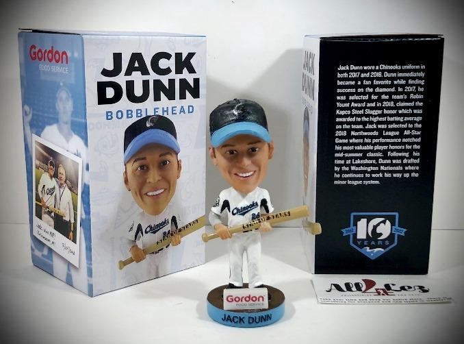 2022 LAKESHORE CHINOOKS JACK DUNN SGA BOBBLEHEAD WASHINGTON NATIONALS ~ NIB