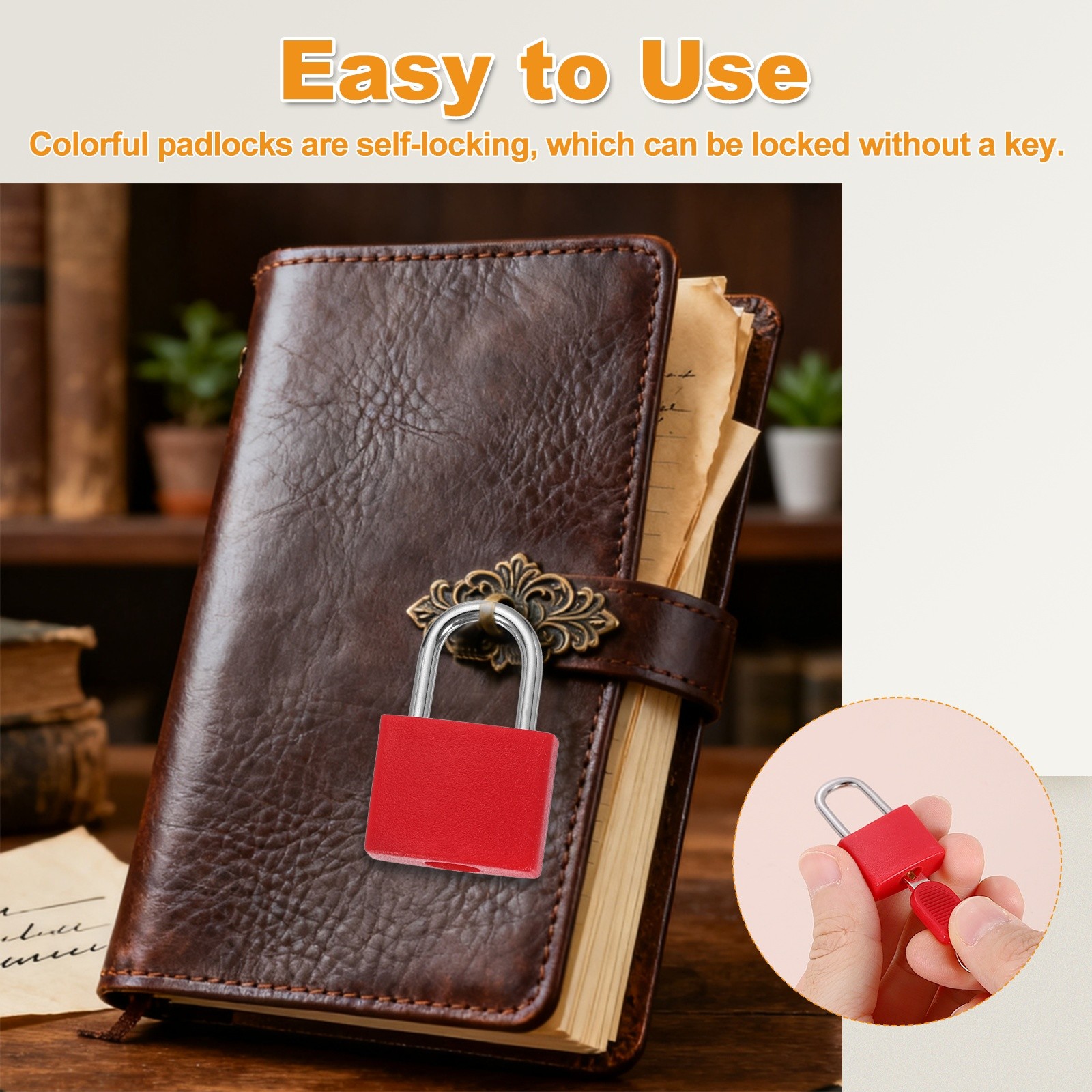 Padlock with Keys Shackle Waterproof Keyed Locks Black