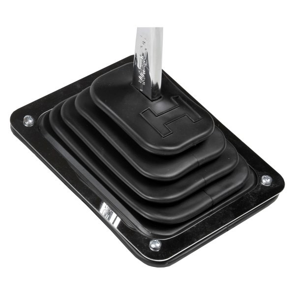 Hurst Shifters 5-1/2" x 6-1/2" x 5-1/4" B4 Boot and Plate Chrome Black Universal