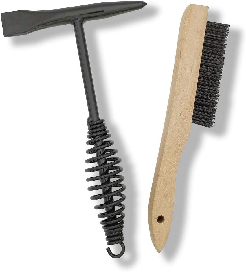 Welding Chipping Hammer and Wire Brush Set for Slag Residue Removal 11in Hammer