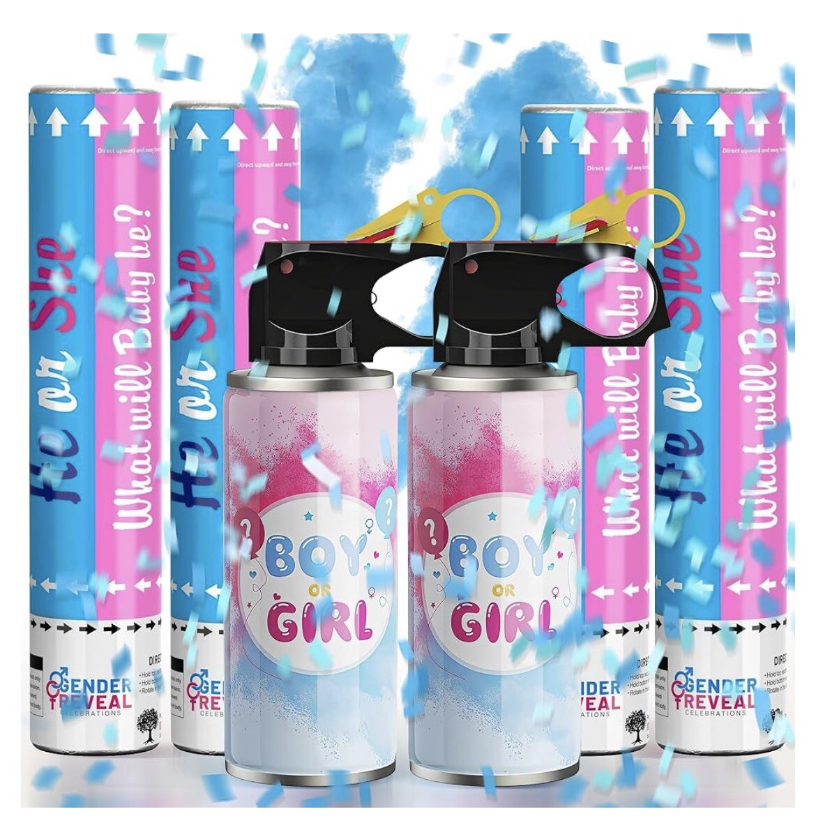 2 gender reveal fire extinguisher Powder, I Boy And 1 Girl Powder Reveal
