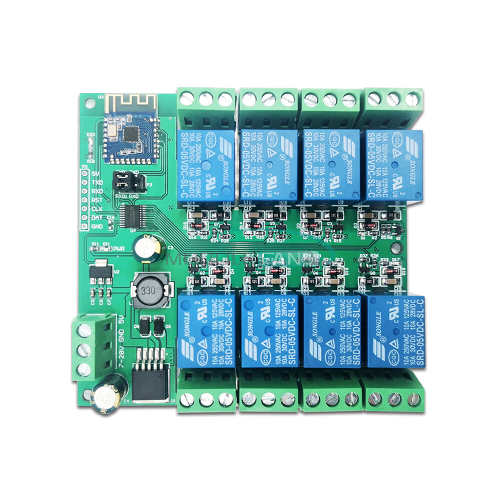 8-Channel Bluetooth 5.0 Relay Module Board APP Remote Control Switch DC7-28V/5V