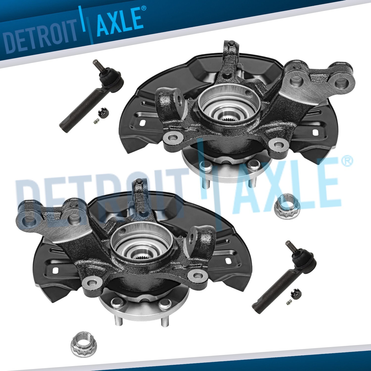 FWD Front Steering Knuckles Wheel Hub Outer Tie Rods for 2009-2013 Toyota Matrix