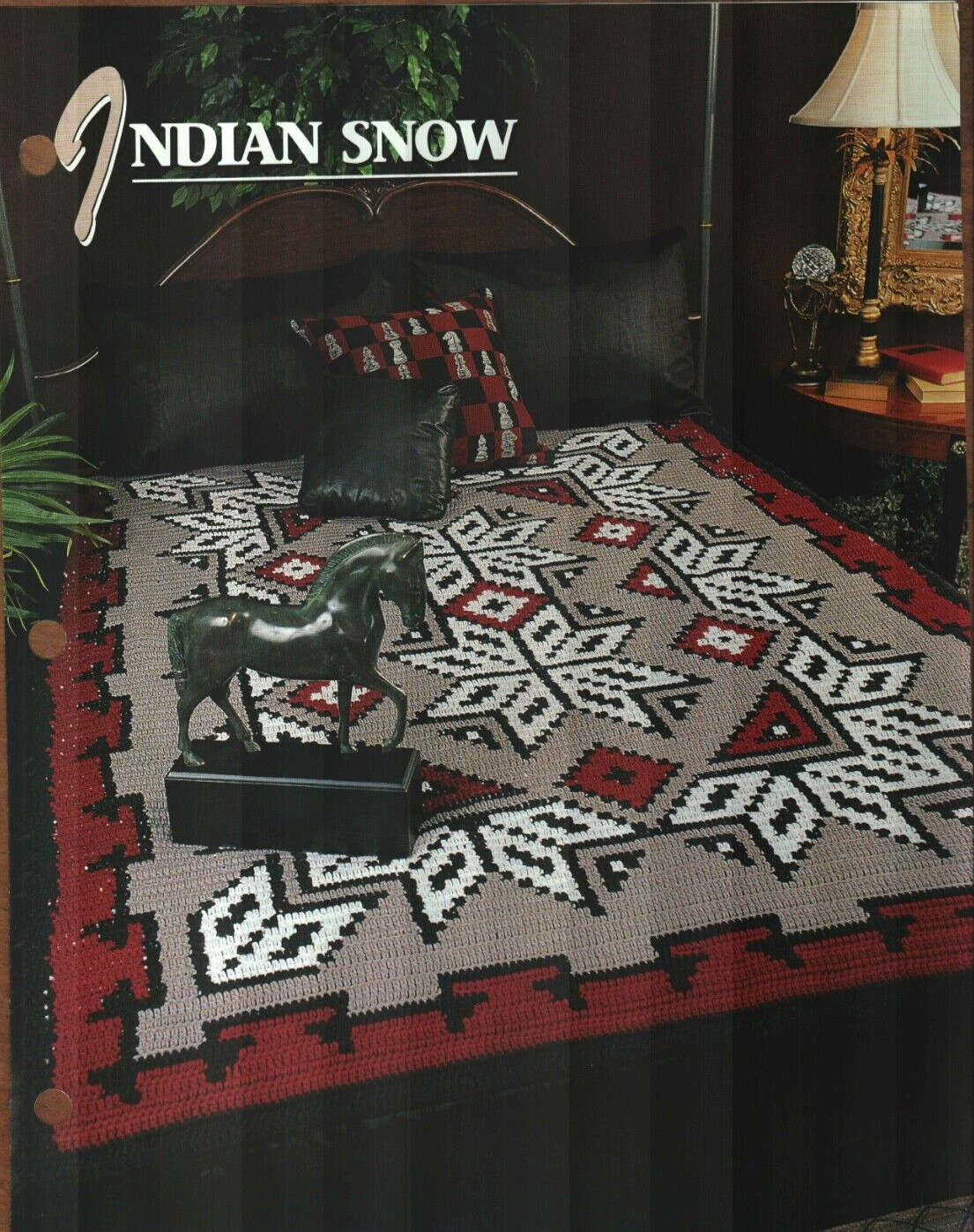 INDIAN SNOW AFGHAN ANNIE'S CROCHET CLUB PATTERN INSTRUCTIONS