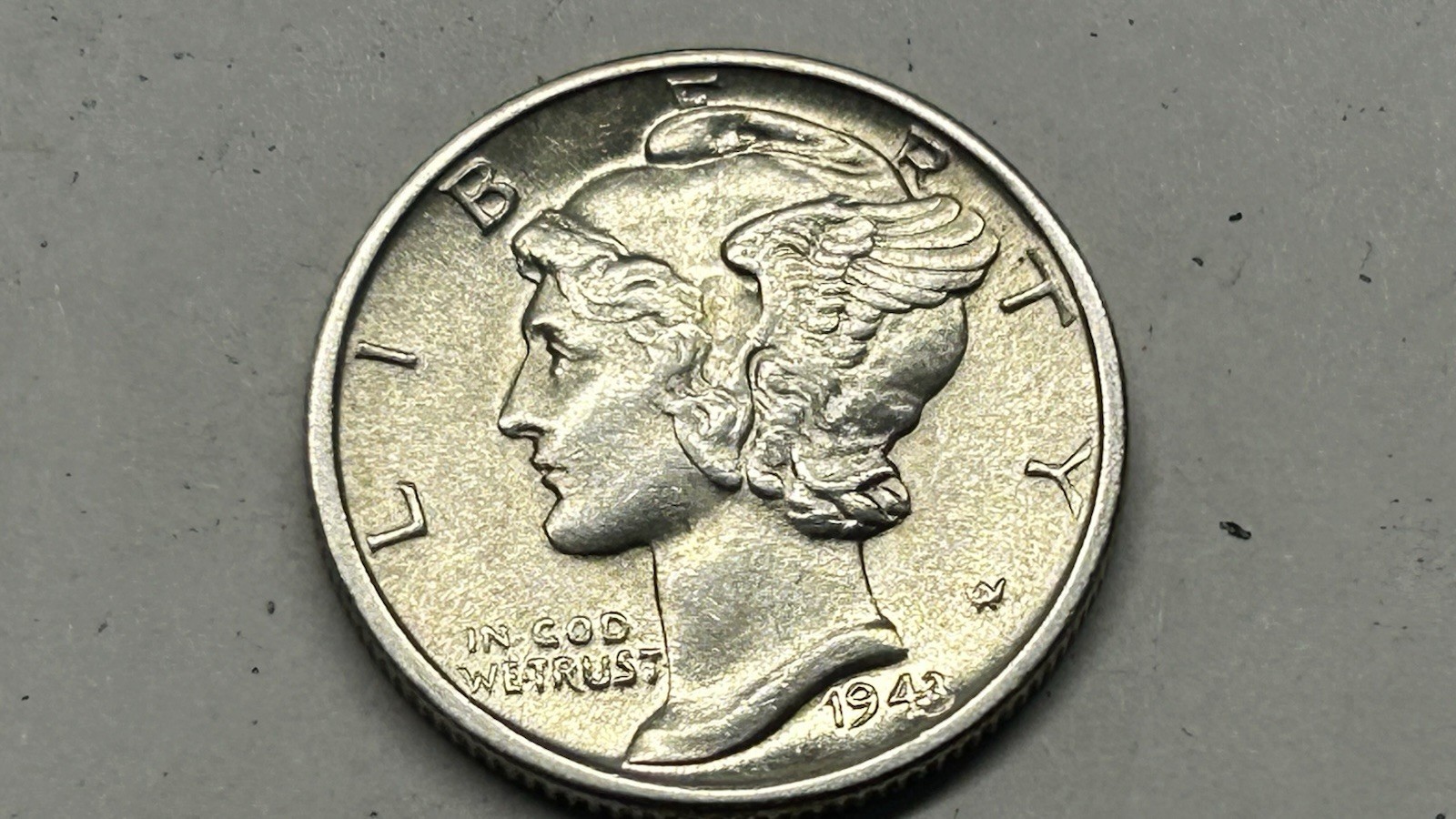 1943-D 10C BU Mercury Dime FB -90% Silver