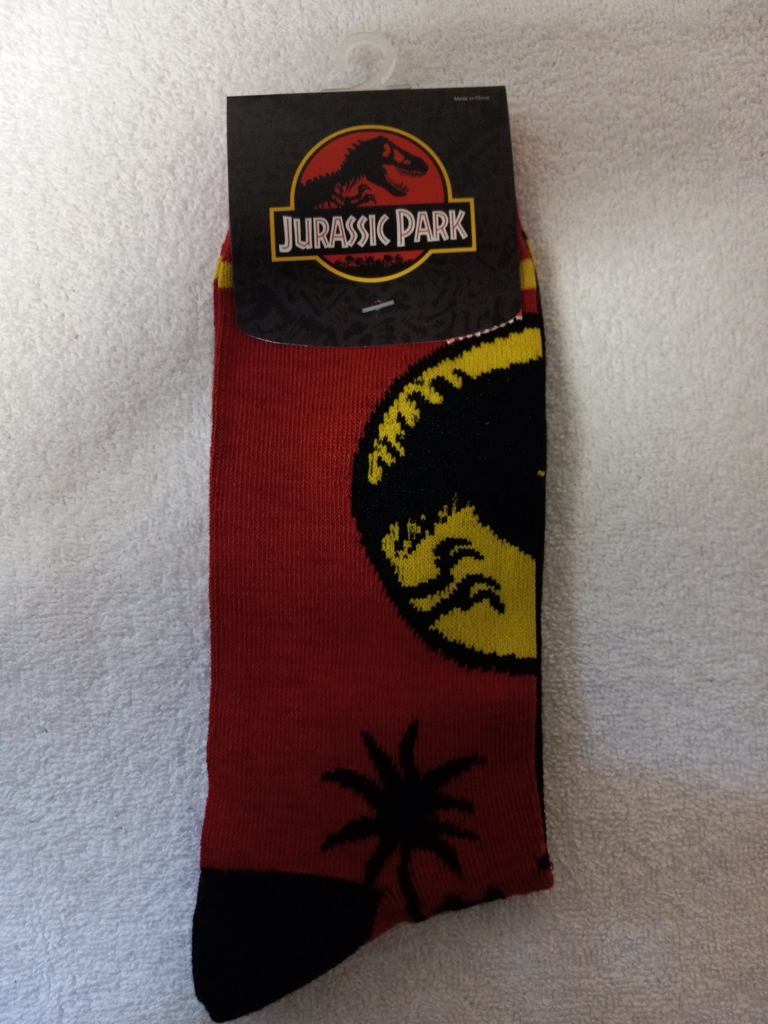 Jurassic Park Novelty Crew Socks 1 Pair Sz 10-13 NWT