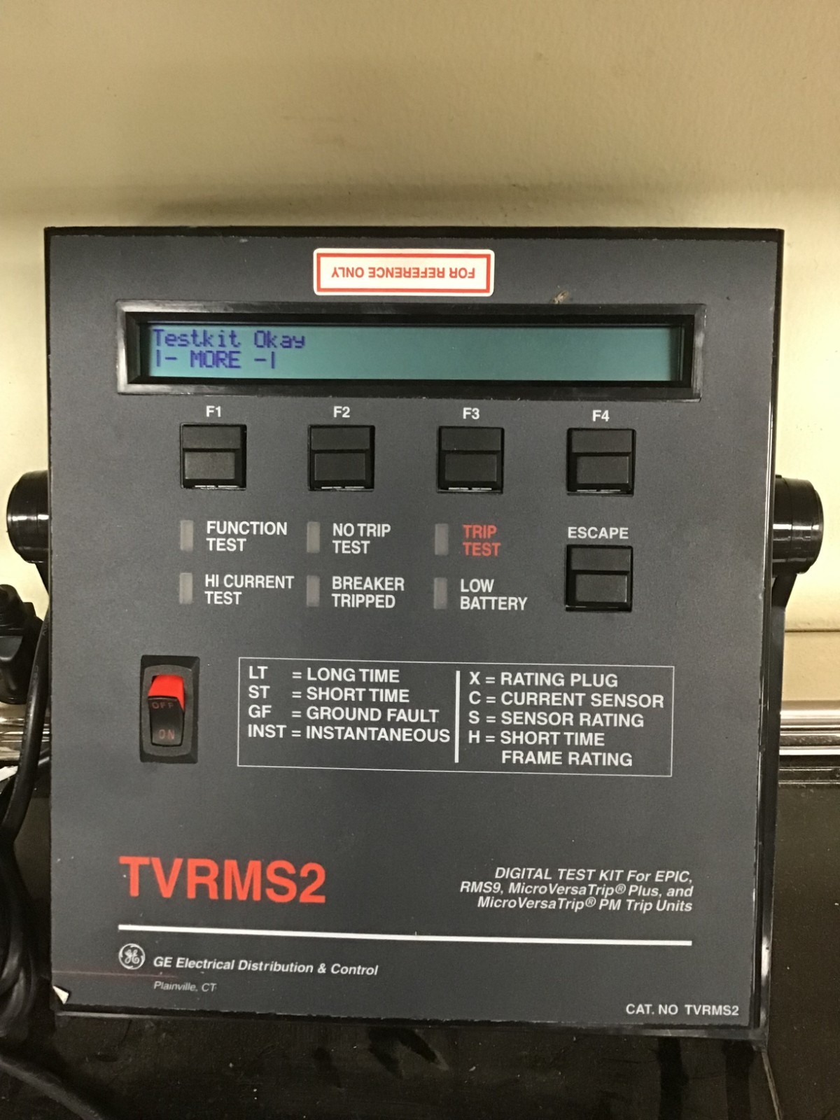 GE General Electric TVRMS2 MicroVersa Digital Test Kit Trip Tester