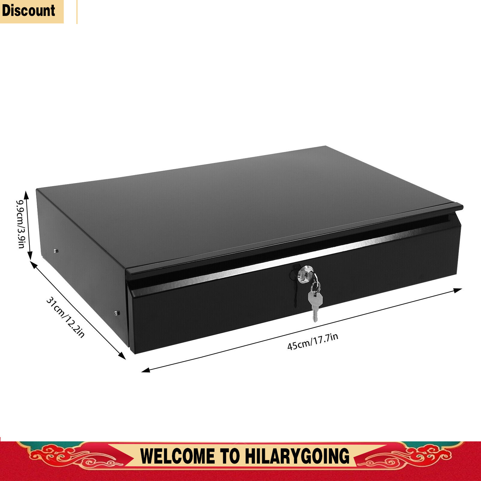 Slide Out Cabinet Drawer Pull Out Under Desk Drawer For Office With Lock Black