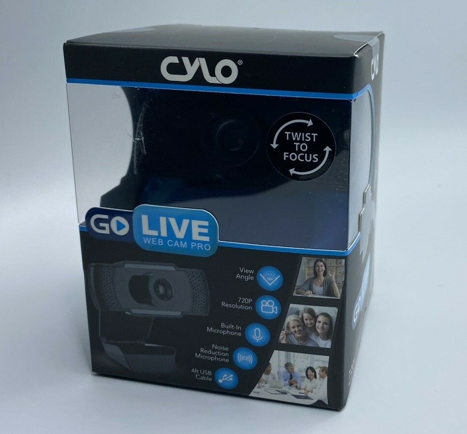 CYLO Go Live Web Cam Pro Camera Noise Reduction Microphone Adjustable Arm & More