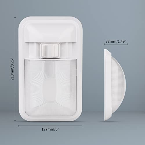 12V Led RV Ceiling Dome Light Frosted RV Interior Single Dome Light, 2-Pack