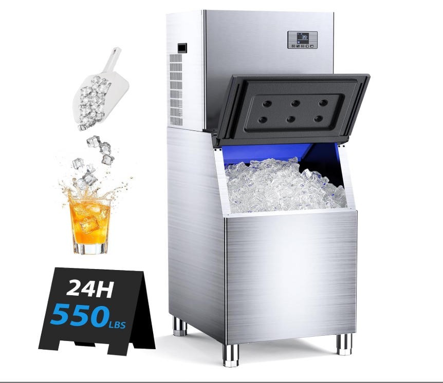 Commercial Ice Maker Machine Ice Ready in 5-15 m 12 Adjustable Ice Thicknesses
